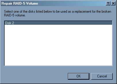 Selecting a repair disk